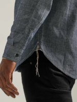 Lee Men 101 70's Denim Overshirt Dry Clothing 480T914 - Image 4