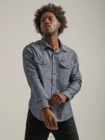 Lee Men 101 70's Denim Overshirt Dry Clothing 480T914 - Image 5