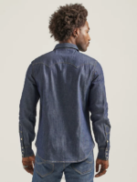Lee Men 101 Western Shirt Dry Indigo Clothing 480T921 - Image 2
