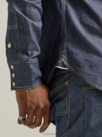 Lee Men 101 Western Shirt Dry Indigo Clothing 480T921 - Image 5