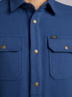 Lee Men 101 Wool Overshirt Lake Blue Clothing 480T930 - Image 4