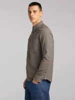 Lee Men 101 Workwear Shirt Bistre Clothing 480T932 - Image 3