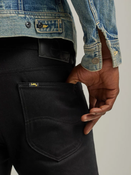 Lee Men 101S Regular Fit Button Fly Jean Dry Black Clothing 480T698 - Image 5