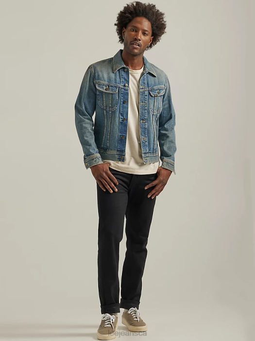 Lee Men 101S Regular Fit Button Fly Jean Dry Black Clothing 480T698 - Image 1