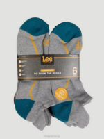 Lee Men 6-Pack No Show Tab Sock Heather Grey Accessory 480T1170 - Image 2