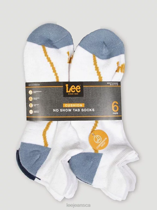 Lee Men 6-Pack No Show Tab Sock White Accessory 480T1171 - Image 2