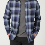 Lee Men All Purpose Classic Stretch Button Down Shirt Dreamy Blue Plaid Clothing 480T946