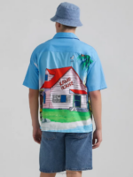 Lee Men and Dragon Ball Z Kame House Resort Shirt Blue Clothing 480T902 - Image 2