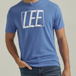 Lee Men Box Block Logo Tee Royal Blue Clothing 480T851