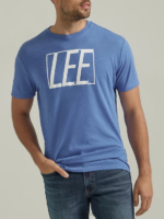 Lee Men Box Block Logo Tee Royal Blue Clothing 480T851