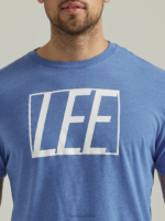 Lee Men Box Block Logo Tee Royal Blue Clothing 480T851 - Image 3