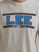 Lee Men Collegiate Graphic Tee Marshmallow Heather Clothing 480T887 - Image 3
