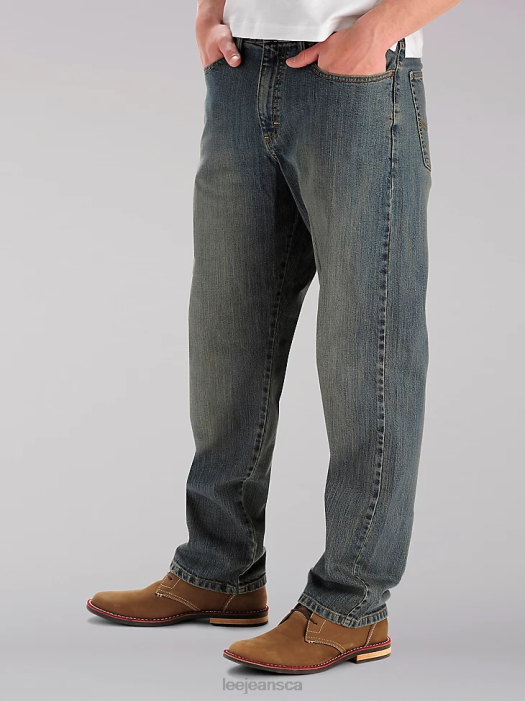 Lee Men Custom Fit Loose Straight Leg Jean (Big&Tall) Worn Stone Clothing 480T583 - Image 1