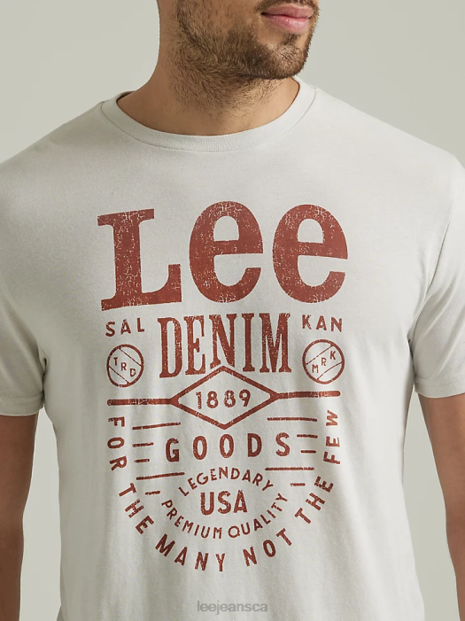 Lee Men Denim Goods Graphic Tee Lunar Rock Heather Clothing 480T860 - Image 3