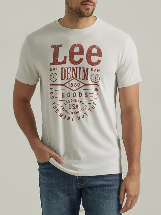 Lee Men Denim Goods Graphic Tee Lunar Rock Heather Clothing 480T860 - Image 1