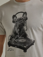 Lee Men DJ Dog Graphic Tee Lunar Rock Heather Clothing 480T861 - Image 3