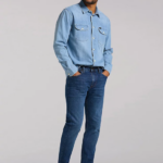 Lee Men European Collection Austin Regular Tapered Jean Mid Bluegrass Clothing 480T700