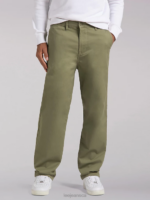 Lee Men European Collection Chetopa Relaxed Fit Chino Olive Green Clothing 480T788 - Image 2