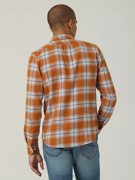 Lee Men European Collection Leisure Button Down Shirt Caramel Clothing 480T941 - Image 2