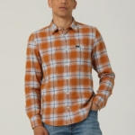 Lee Men European Collection Leisure Button Down Shirt Caramel Clothing 480T941