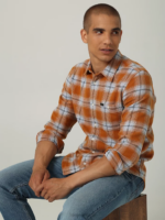 Lee Men European Collection Leisure Button Down Shirt Caramel Clothing 480T941 - Image 3