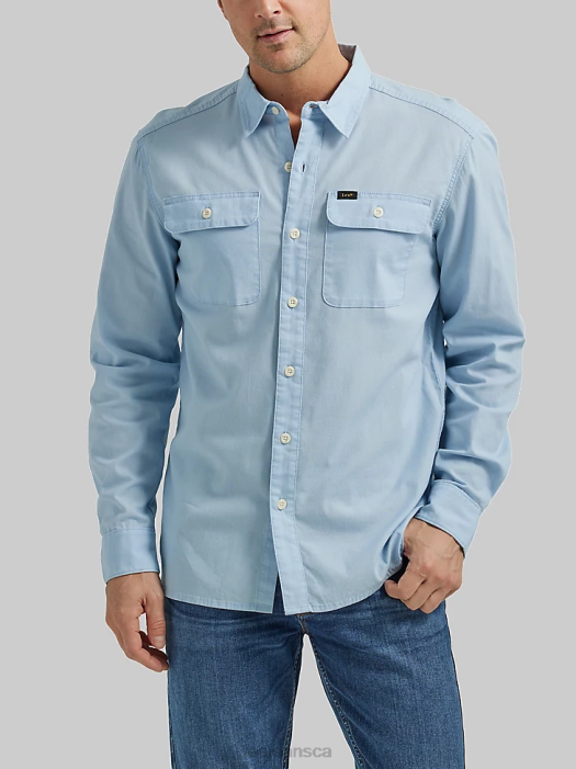 Lee Men Extreme Motion All Purpose Button Down Shirt Blue Sky Clothing 480T913 - Image 1