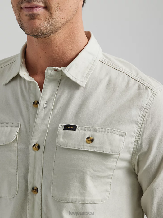 Lee Men Extreme Motion All Purpose Button Down Shirt Obsidian Grey Clothing 480T912 - Image 3