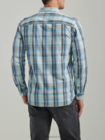 Lee Men Extreme Motion All Purpose Plaid Button Down Worker Shirt Mushroom Seaglass Plaid Clothing 480T926 - Image 2