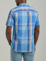 Lee Men Extreme Motion All Purpose Short Sleeve Plaid Button Down Shirt Prep Blue Plaid Clothing 480T901 - Image 2