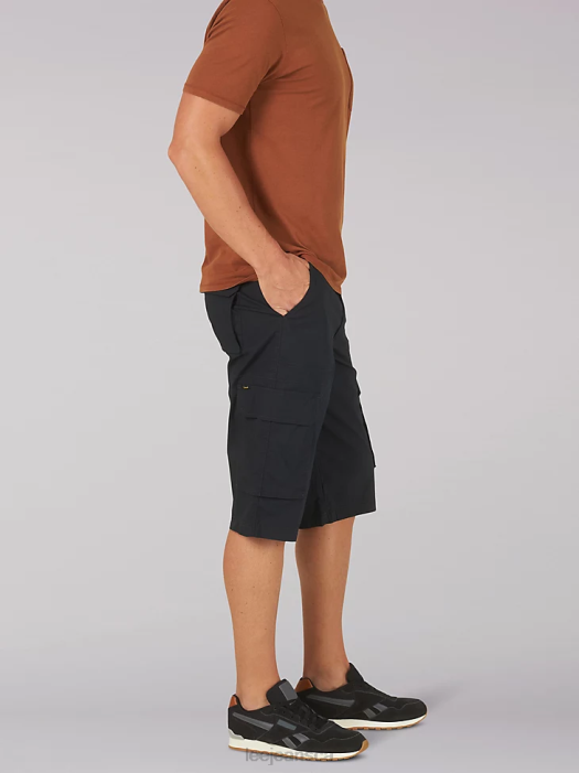 Lee Men Extreme Motion Cameron Relaxed Fit Cargo Short Union All Black Clothing 480T980 - Image 3
