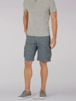 Lee Men Extreme Motion Carolina Cargo Short Grey Plaid Clothing 480T992