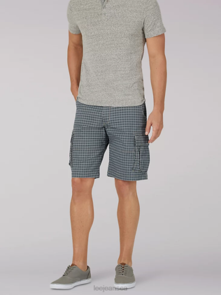 Lee Men Extreme Motion Carolina Cargo Short Grey Plaid Clothing 480T992