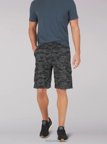 Lee Men Extreme Motion Crossroads Short Black Camo Clothing 480T1014
