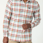 Lee Men Extreme Motion MVP Classic Stretch Plaid Button Down Shirt Charred White Smoke Plaid Clothing 480T920