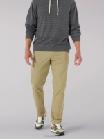 Lee Men Extreme Motion MVP Relaxed Fit Flat Front Pant Kc Khaki Clothing 480T758