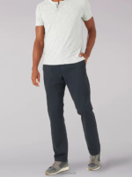 Lee Men Extreme Motion MVP Relaxed Fit Flat Front Pant Navy Clothing 480T757