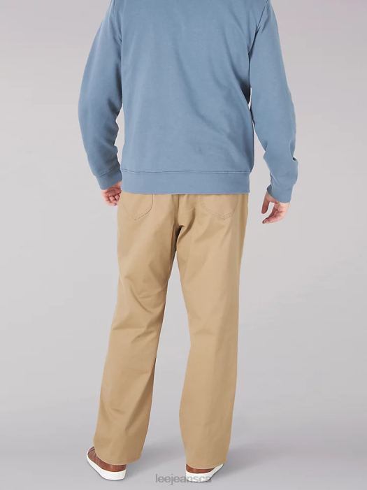 Lee Men Extreme Motion MVP Relaxed Straight Jean (Big & Tall) Oscar Khaki Clothing 480T594 - Image 2