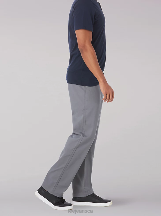 Lee Men Extreme Motion MVP Straight Fit Flat Front Pant Gravel Clothing 480T744 - Image 3