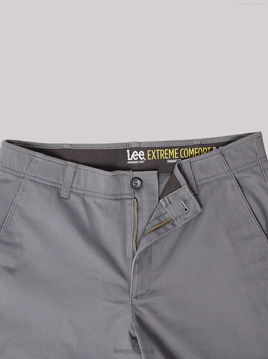 Lee Men Extreme Motion MVP Straight Fit Flat Front Pant Gravel Clothing 480T744 - Image 4