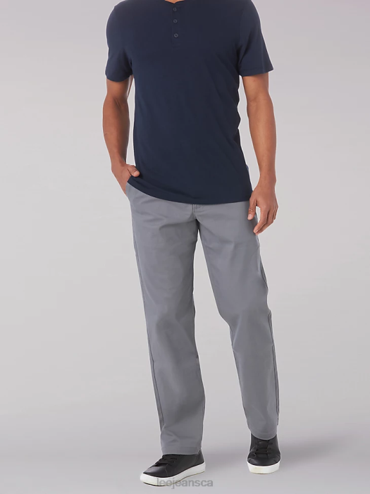 Lee Men Extreme Motion MVP Straight Fit Flat Front Pant Gravel Clothing 480T744 - Image 1