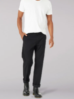 Lee Men Extreme Motion MVP Straight Fit Flat Front Pant Union-Alls Black Clothing 480T745