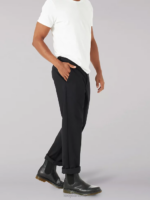 Lee Men Extreme Motion MVP Straight Fit Flat Front Pant Union-Alls Black Clothing 480T745 - Image 3