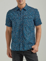 Lee Men Extreme Motion Short Sleeve Floral Worker Shirt Rivet Navy Floral Print Clothing 480T898