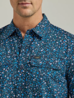 Lee Men Extreme Motion Short Sleeve Floral Worker Shirt Rivet Navy Floral Print Clothing 480T898 - Image 3