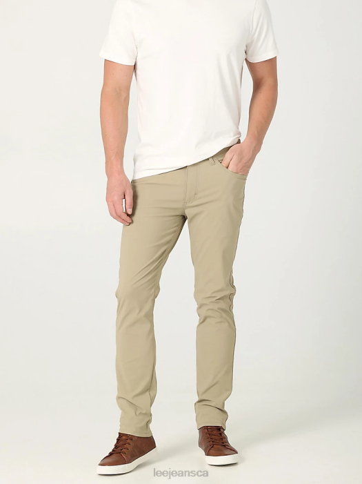 Lee Men Extreme Motion Slim Fit Synthetic Pant Kansas Khaki Clothing 480T705 - Image 1
