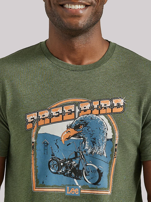 Lee Men Free Bird Graphic Tee Black Forest Clothing 480T876 - Image 3