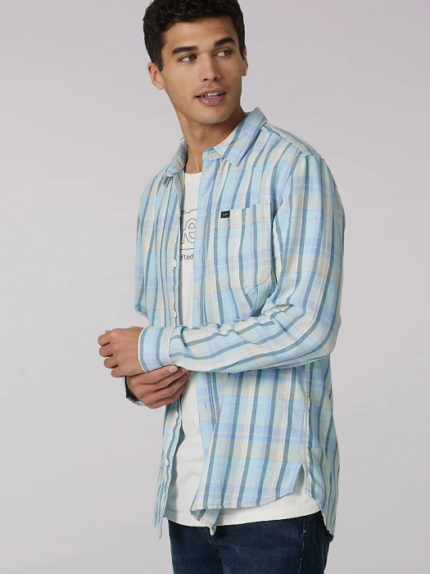 Lee Men Heritage All Purpose Plaid Button Down Shirt Paradise Clothing 480T942
