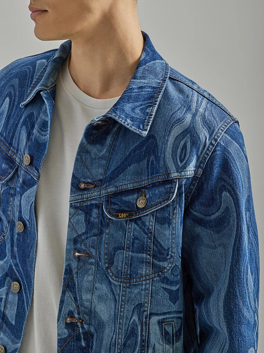 Lee Men Heritage Boxy Trucker Jacket Marble Clothing 480T1121 - Image 3