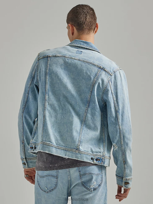 Lee Men Heritage Boxy Trucker Jacket Vintage Stone Clothing 480T1120 - Image 2