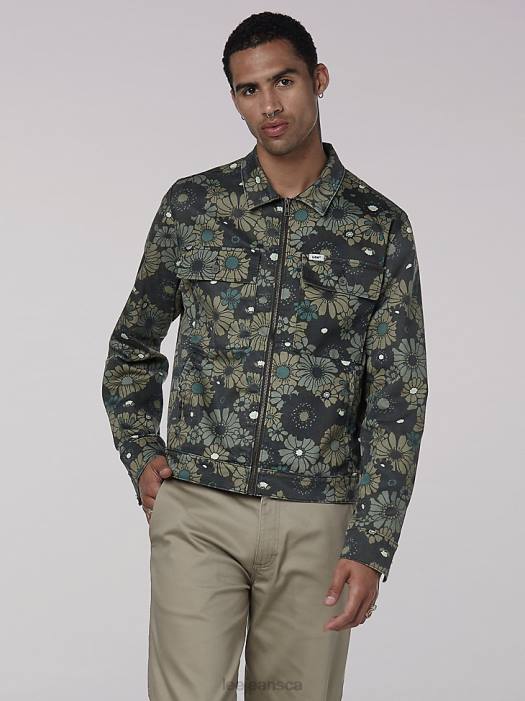 Lee Men Heritage Chetopa Boxy Jacket Green Floral Clothing 480T1145 - Image 1